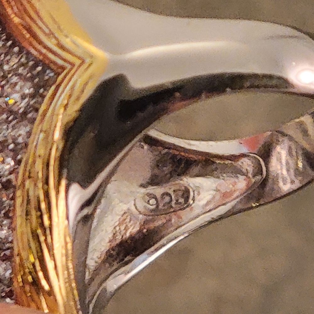 Sterling Two Tone CZ Invisible Set Statement Ring - Picture 8 of 9